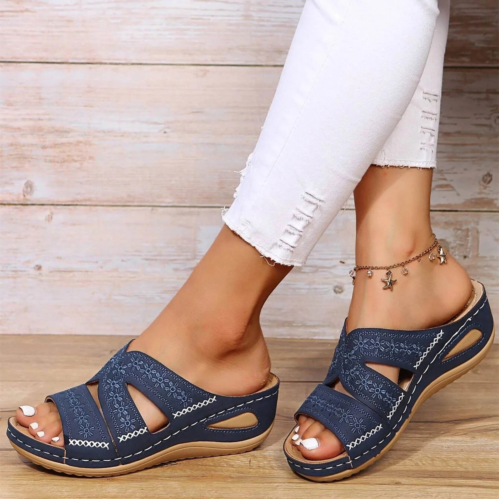 Cady | Women Orthopedic Wedge Platform Slide Sandals