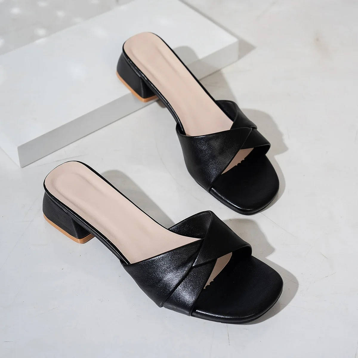 Charize | Women's Leather Block Heels