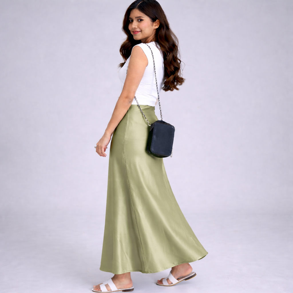 Craftsmiley Premium Satin Maxi Skirt