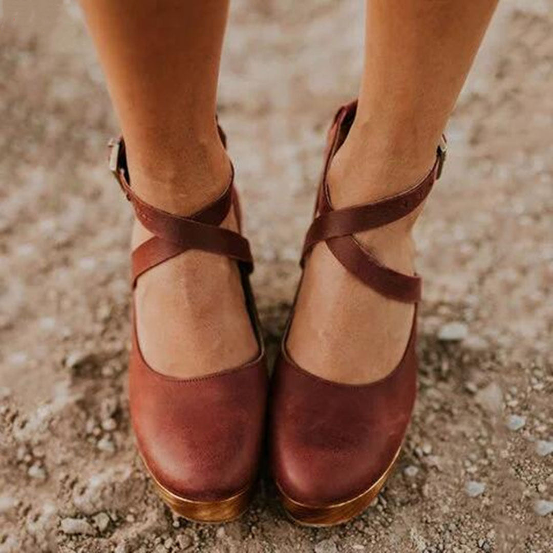 Clara | Women's Closed Toe Wedge Ankle Strap  3