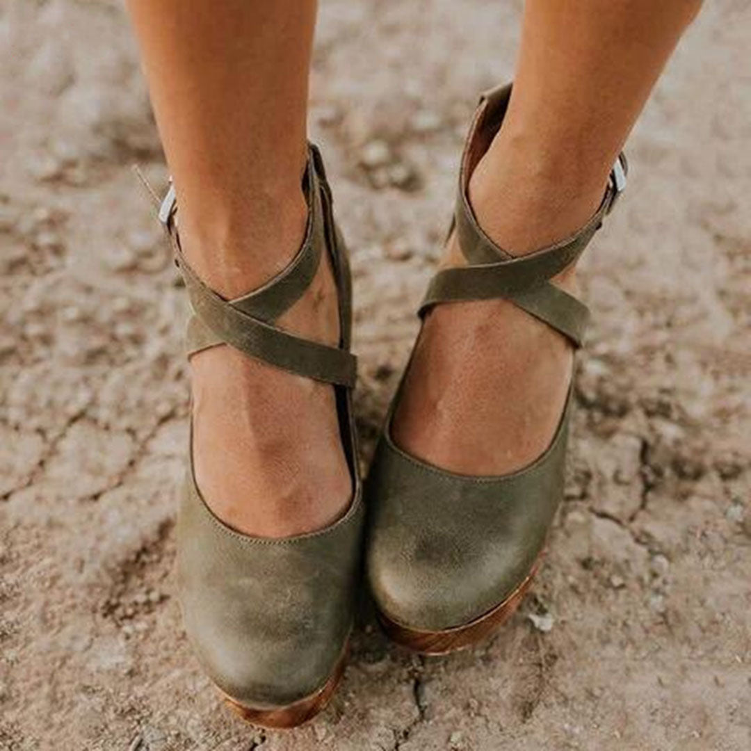 Clara | Women's Closed Toe Wedge Ankle Strap  4