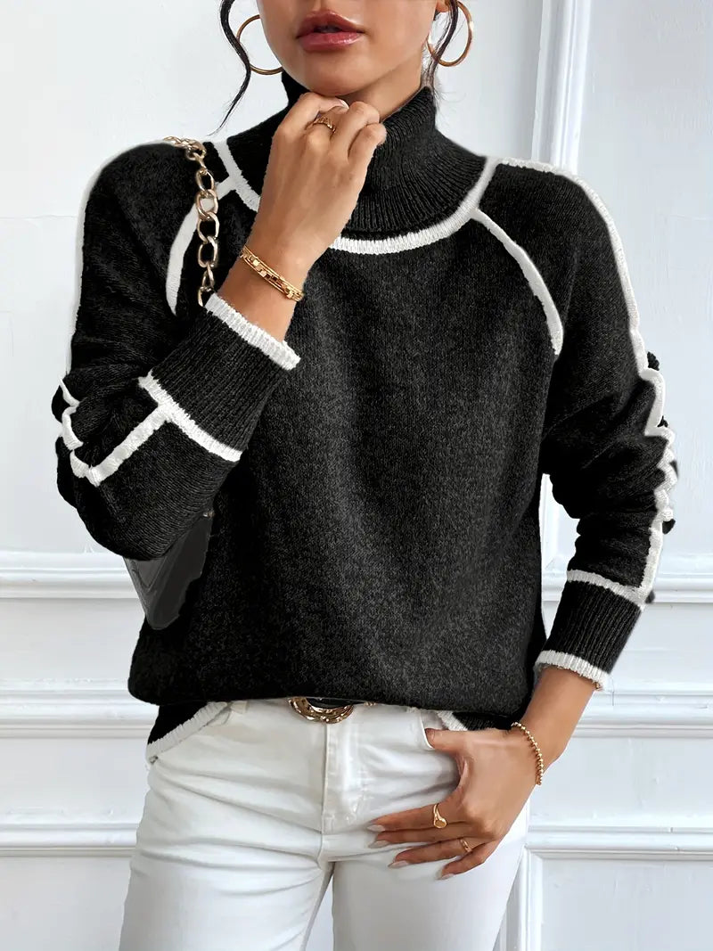 Crispa | Contrasting Turtleneck Sweater 6