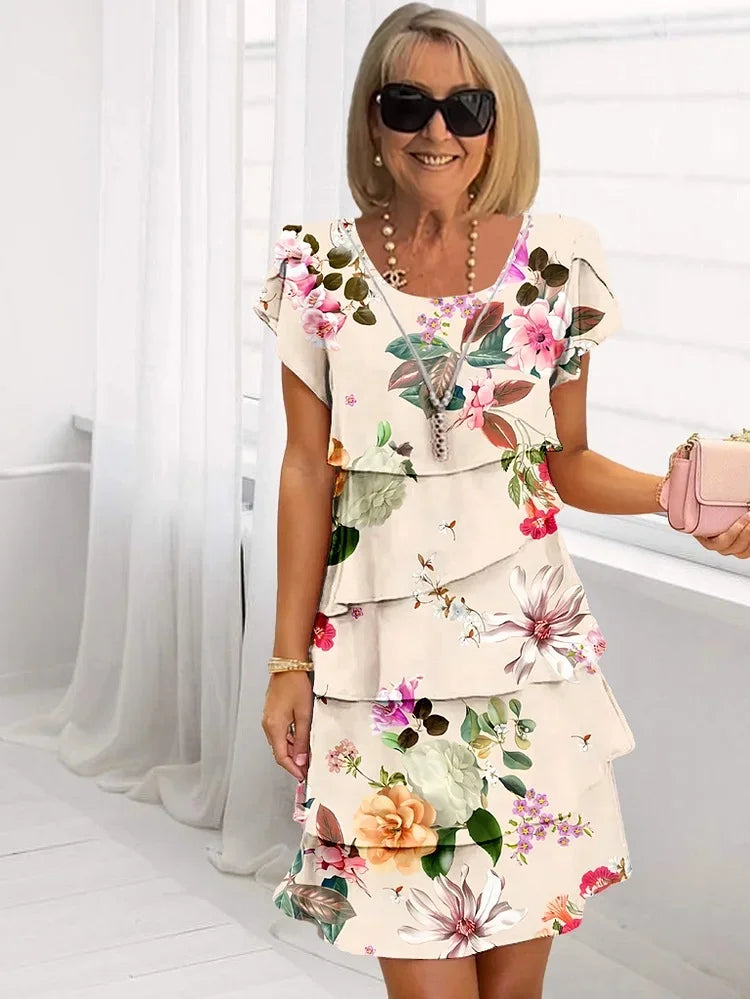 Daisy | Women's Floral Print Tiered Ruffle Mini Dress 3