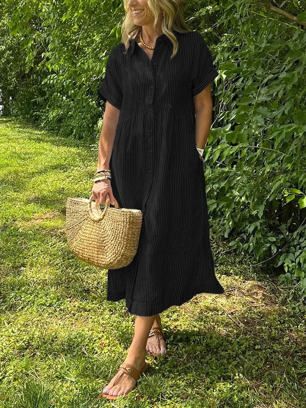 Dixie | Women's Button Front Short Sleeve Midi Dress 2
