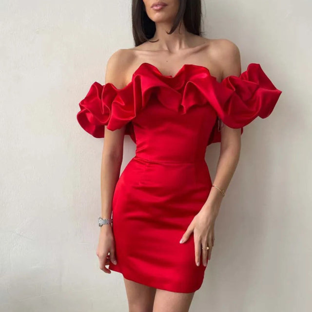 Elda | Ruffle Mini Wedding Guest Dress 3