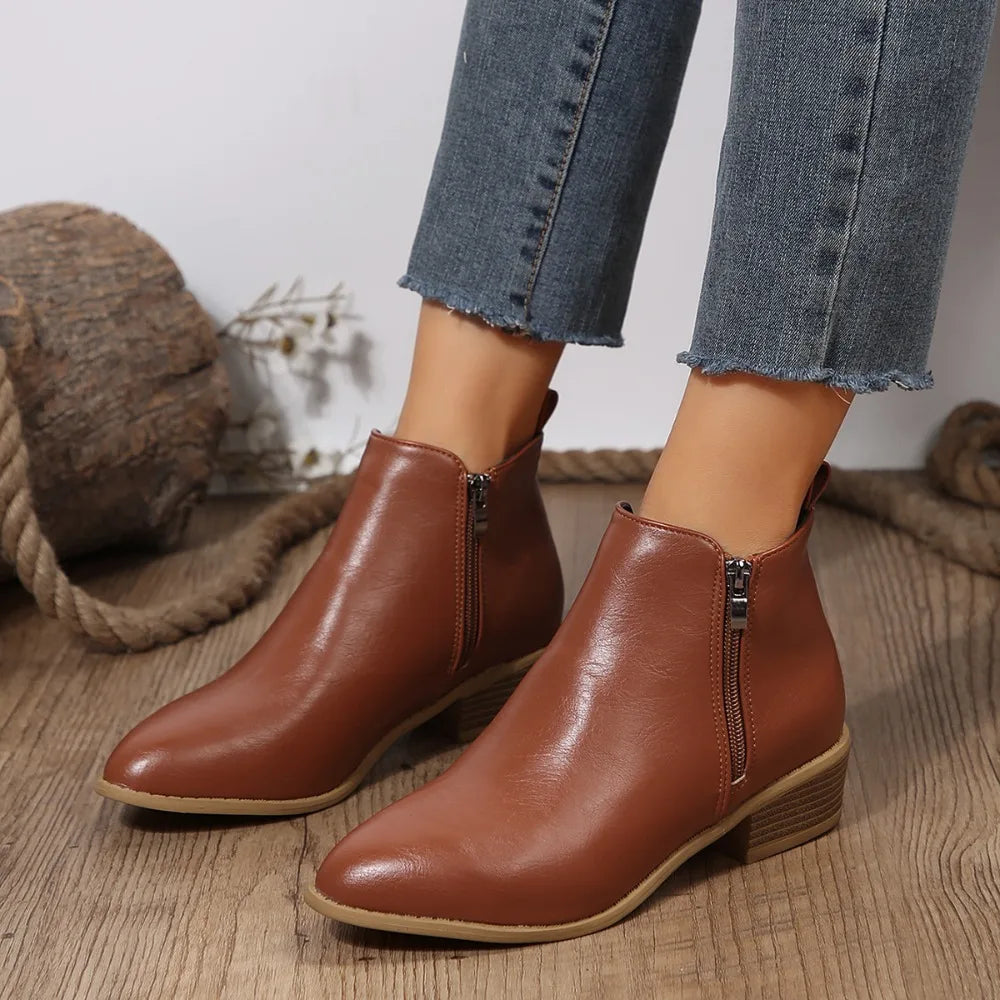 Elysia | Casual Side-Zip Ankle Boots 2