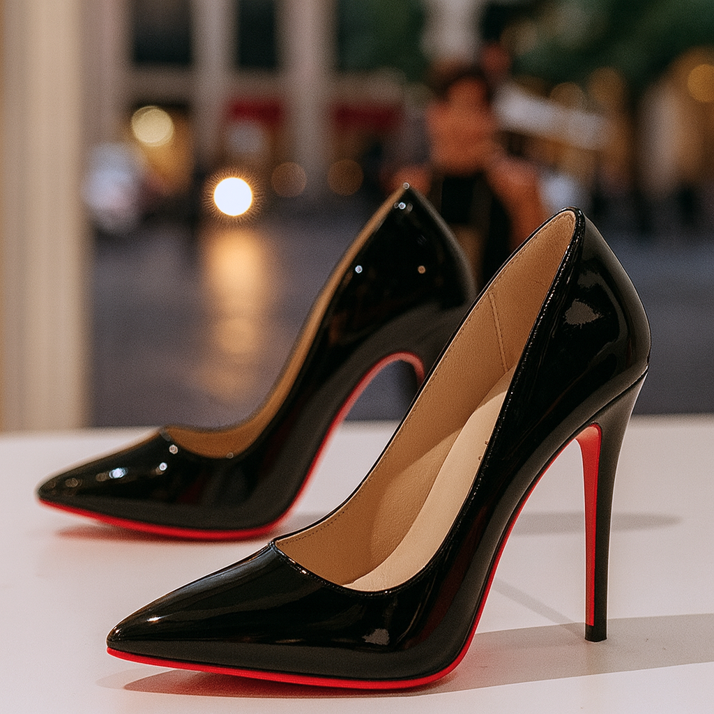 Elysia | Patent Leather Black Stiletto Heels 0