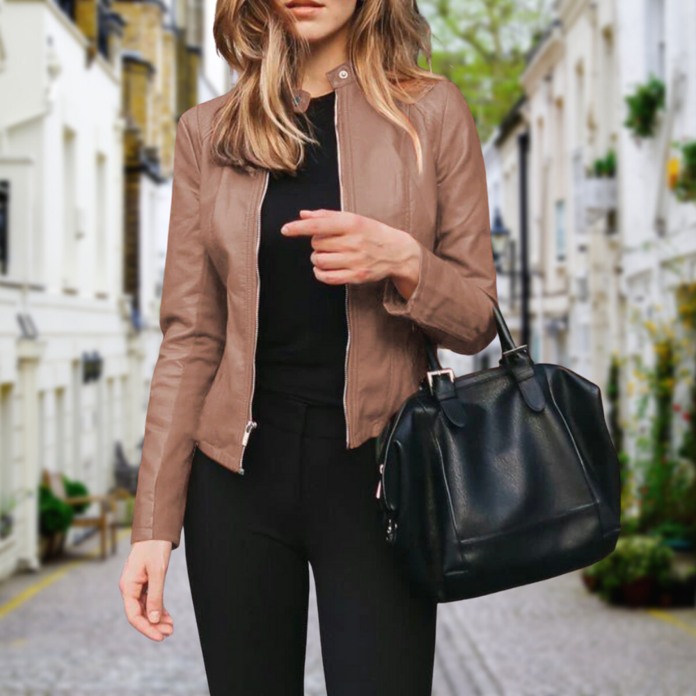 Emily | Women’s Elegant Zippered Biker Jacket 1