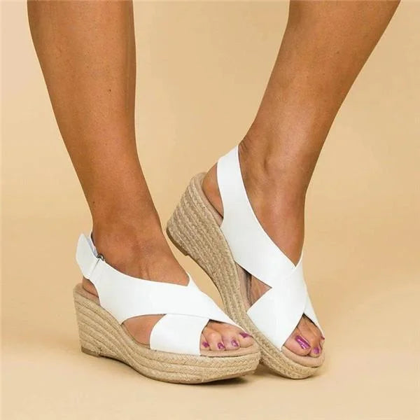 Esme | Women's Crossover Slingback Wedge Sandals
