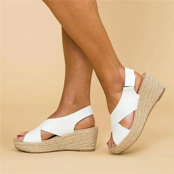Esme | Women's Crossover Slingback Wedge Sandals 4