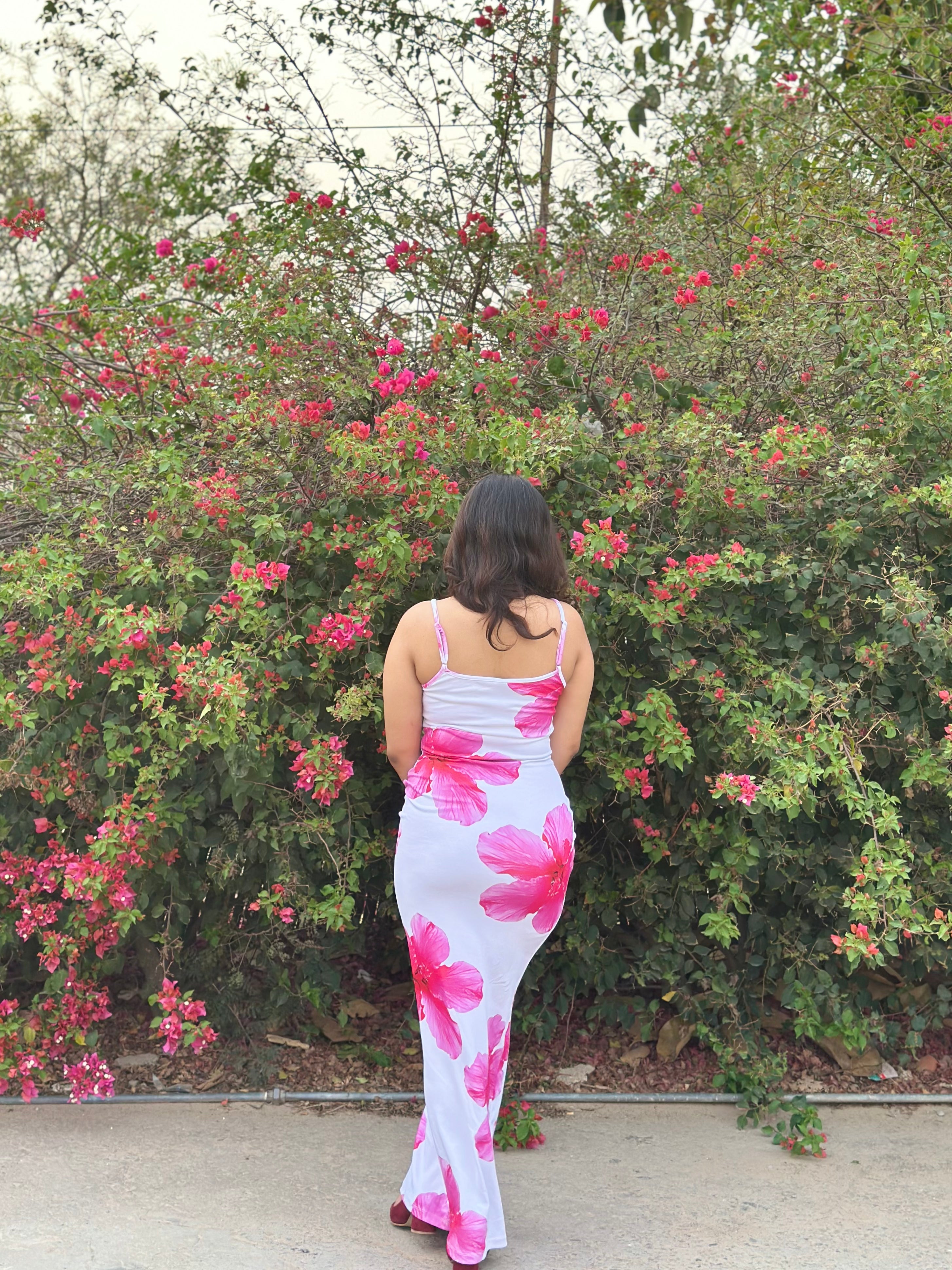 Craftsmiley Blossom white bodycon dress