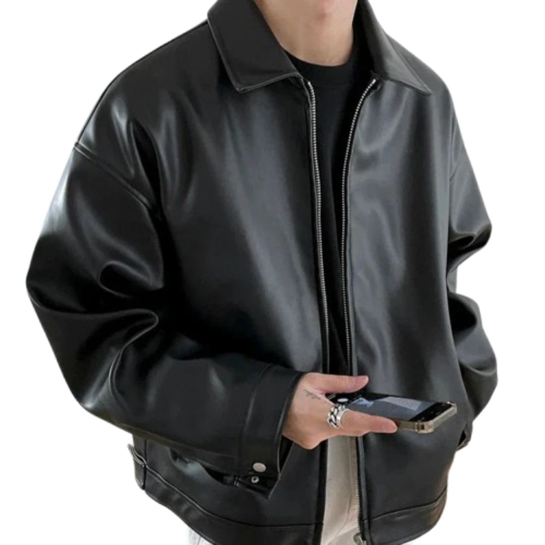 Jaron | Men's Oversized Leather Bomber Jacket 1