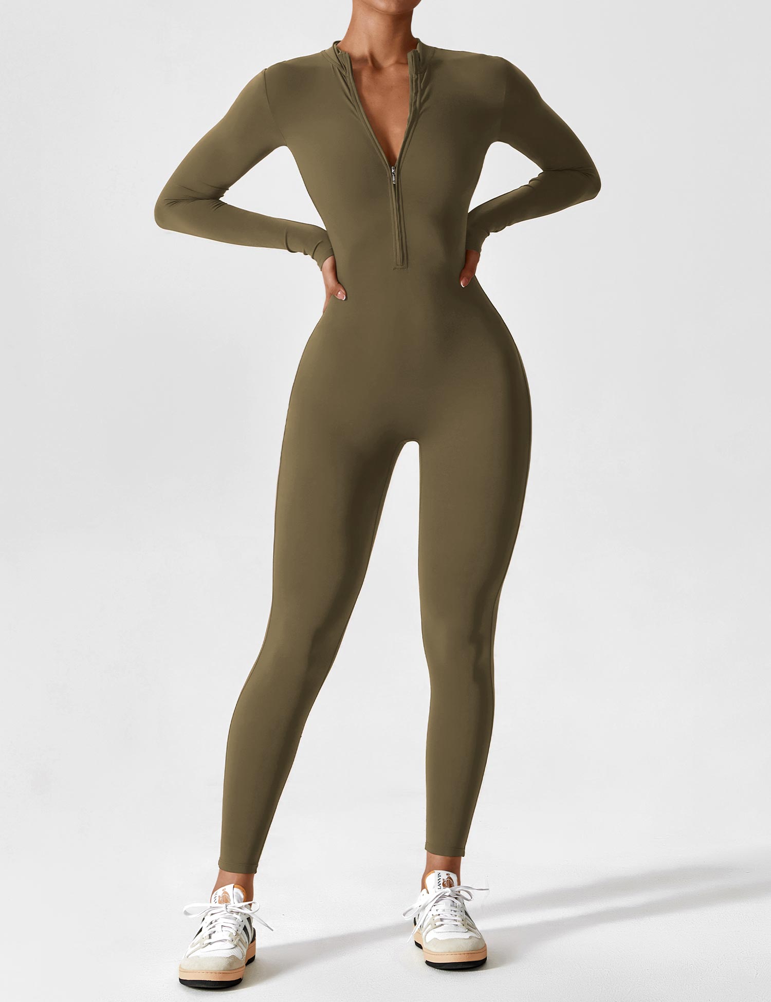 Jessa | Women's Long Sleeve Zip Front Jumpsuit Black 11
