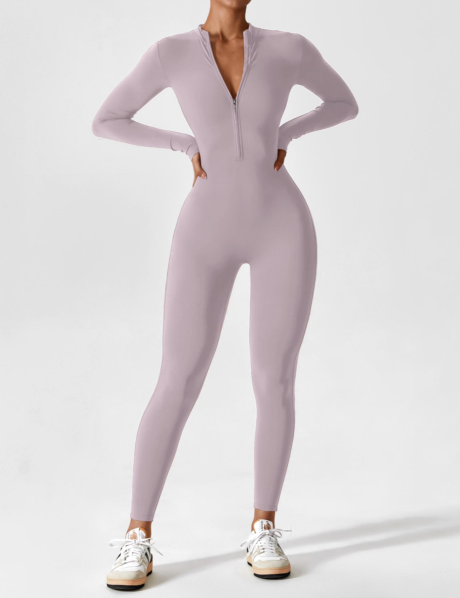Jessa | Women's Long Sleeve Zip Front Jumpsuit Black 26