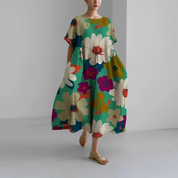 Juniper | Women's Floral Print Oversized Midi Summer Dress