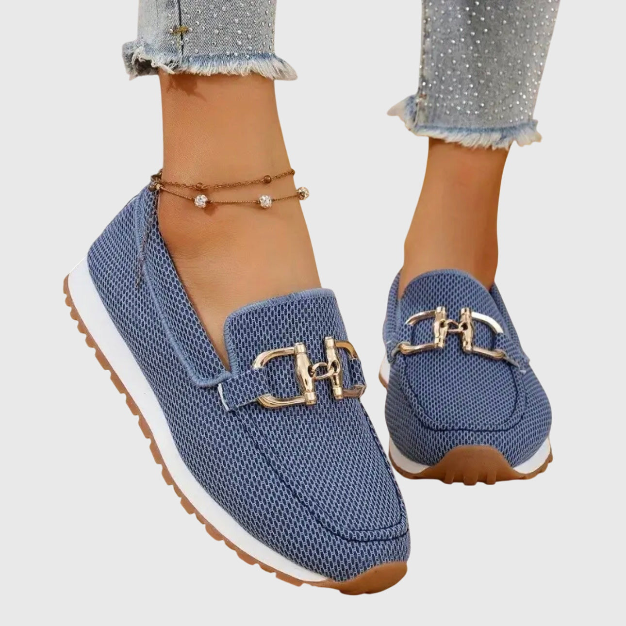 Laura | Women's Knit Horsebit Platform Slip-On Loafers 1hopedic Loafers 1