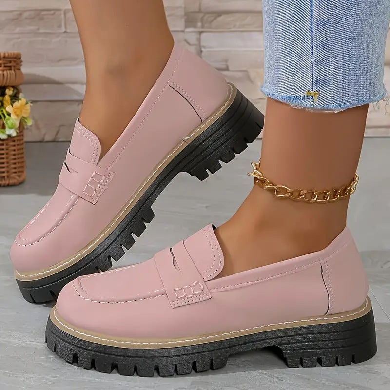 Laura | Women's Platform Penny Loafers Slip-On Lug Sole 1