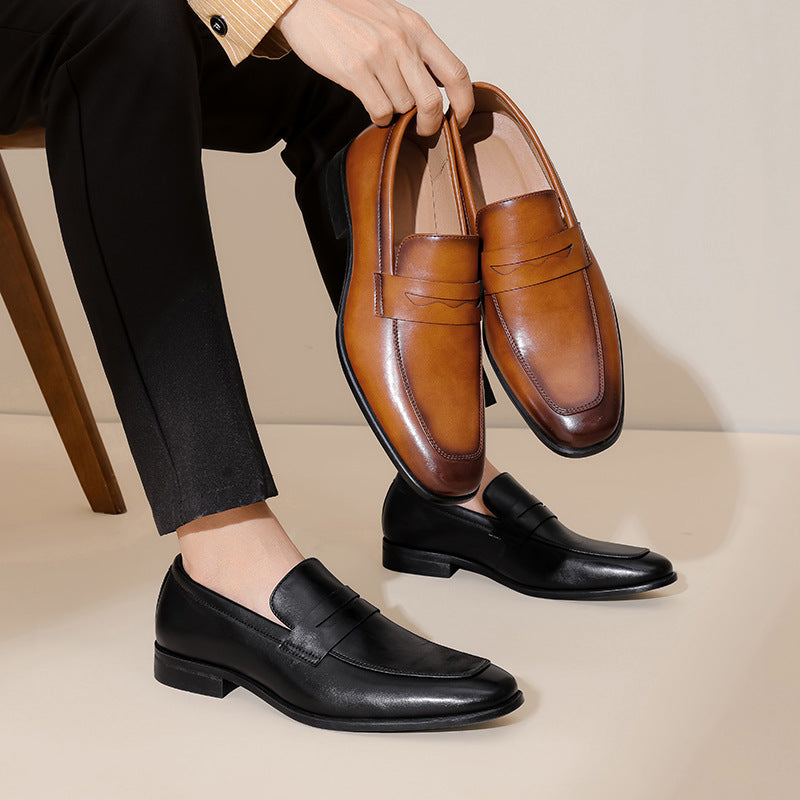 Leon | Men's Leather Loafer Slip-On Burnished Leather Tan 1