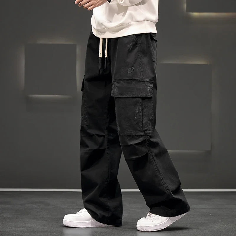 Loftra | Black Cargo Pants with Drawstring Waist 0