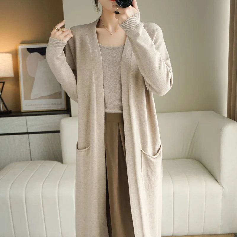 Long Cardigan Soft Touch for Women | Lily Camel