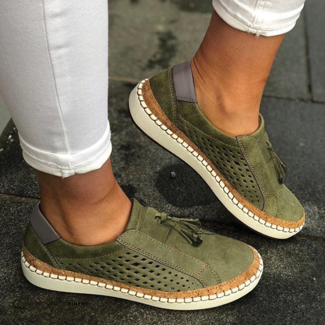 Loverna | Women's Tassel Slip On Platform Walking Shoes