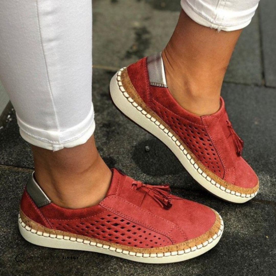 Loverna | Women's Tassel Slip On Platform Walking Shoes