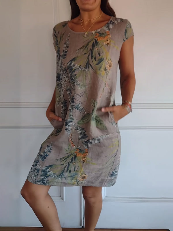 Luma | Casual Leaf Print Summer Dress 2