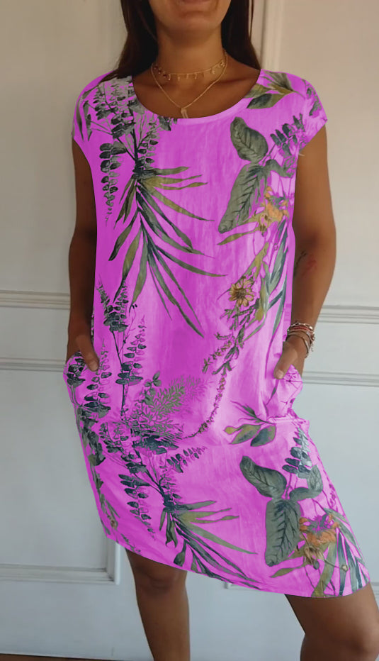 Luma | Casual Leaf Print Summer Dress 5