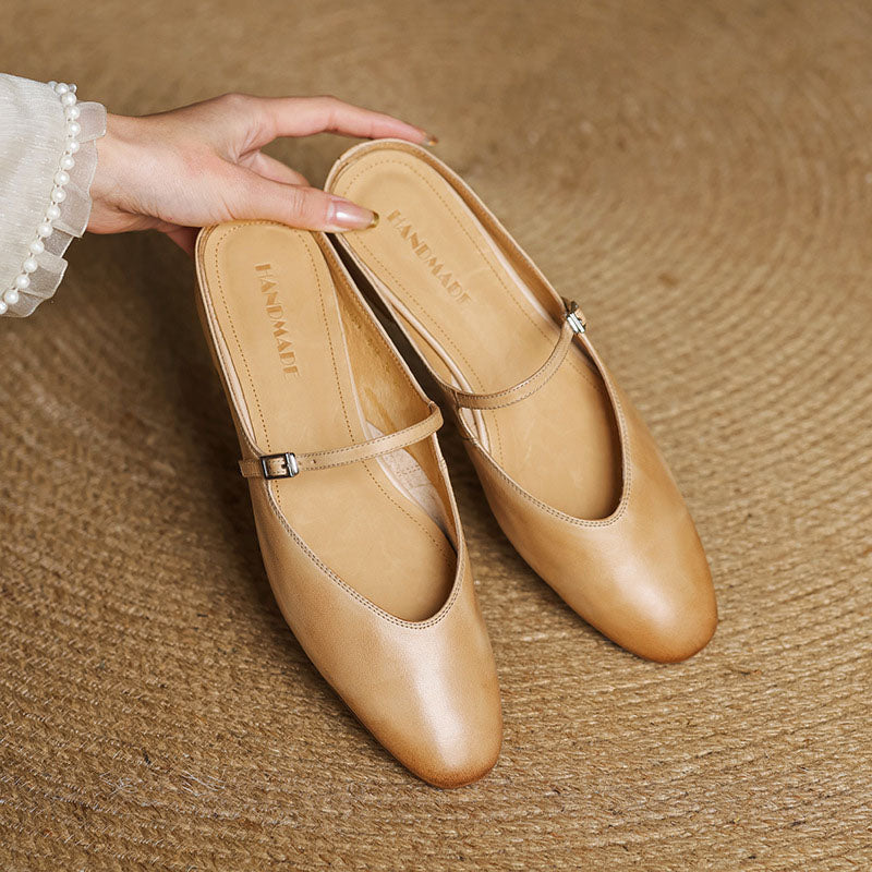 Marina | Women's Leather Mary Jane Summer Flats5