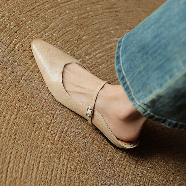Meiko | Leather Slides for Women Pointed Toe