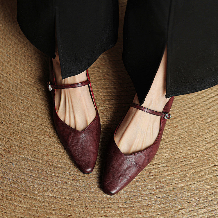 Meiko | Leather Slides for Women Pointed Toe