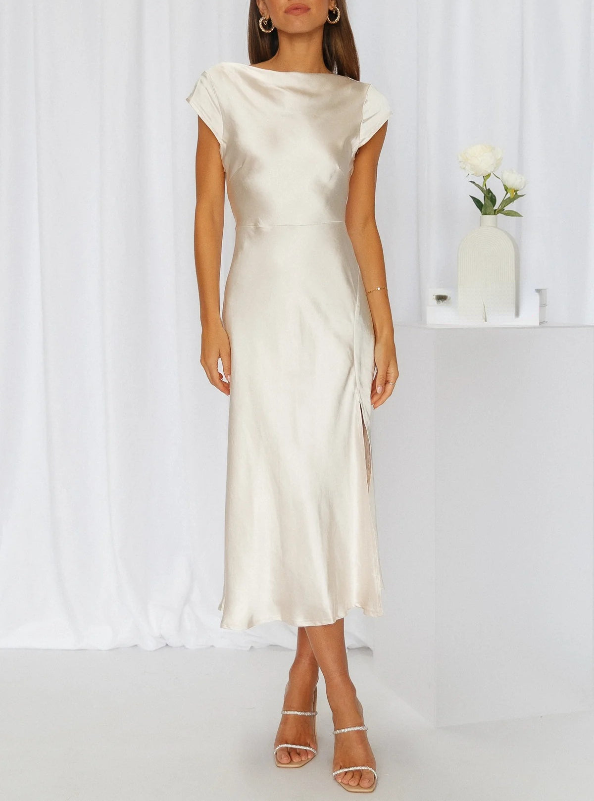 Mika | Women’s Slip Midi Length Minimalist Silhouette