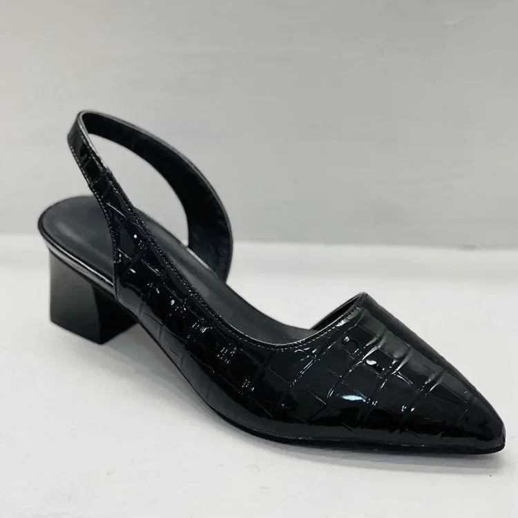 Pam | Women's Croc Embossed Pointed Toe Slingback Pumps 4