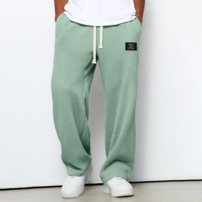 Parker | Men's Relaxed Fit Waffle Knit Jogger Pants Drawstring 1