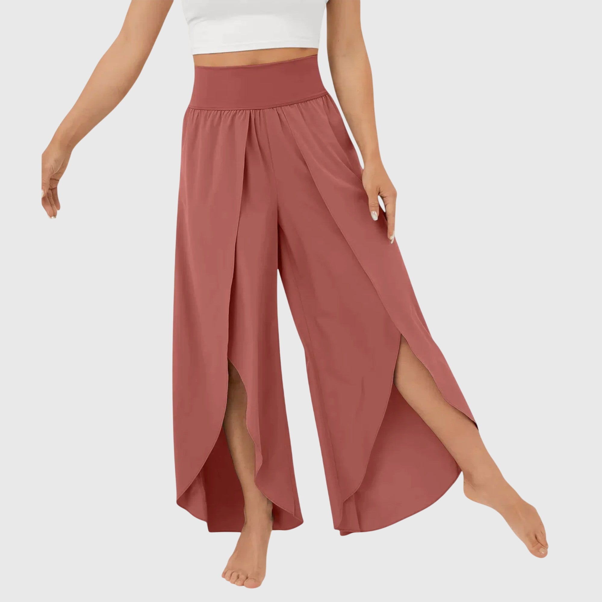 Pat | Women's Wide Leg Pants High Waist Split Hem  11