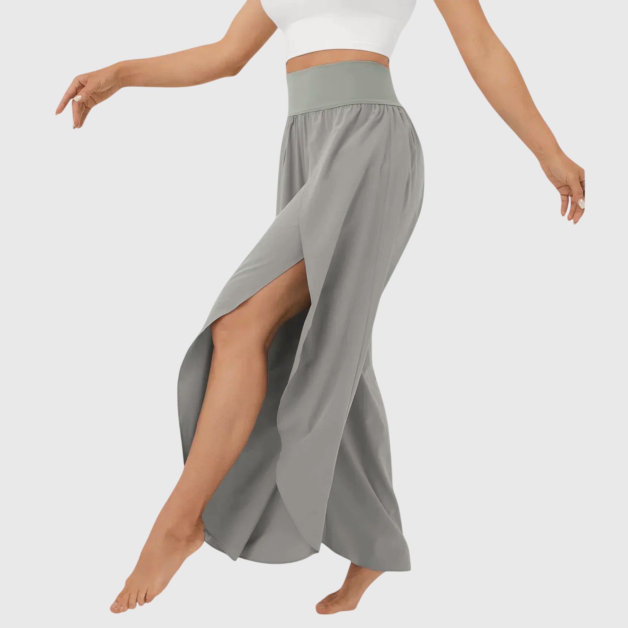 Pat | Women's Wide Leg Pants High Waist Split Hem  5