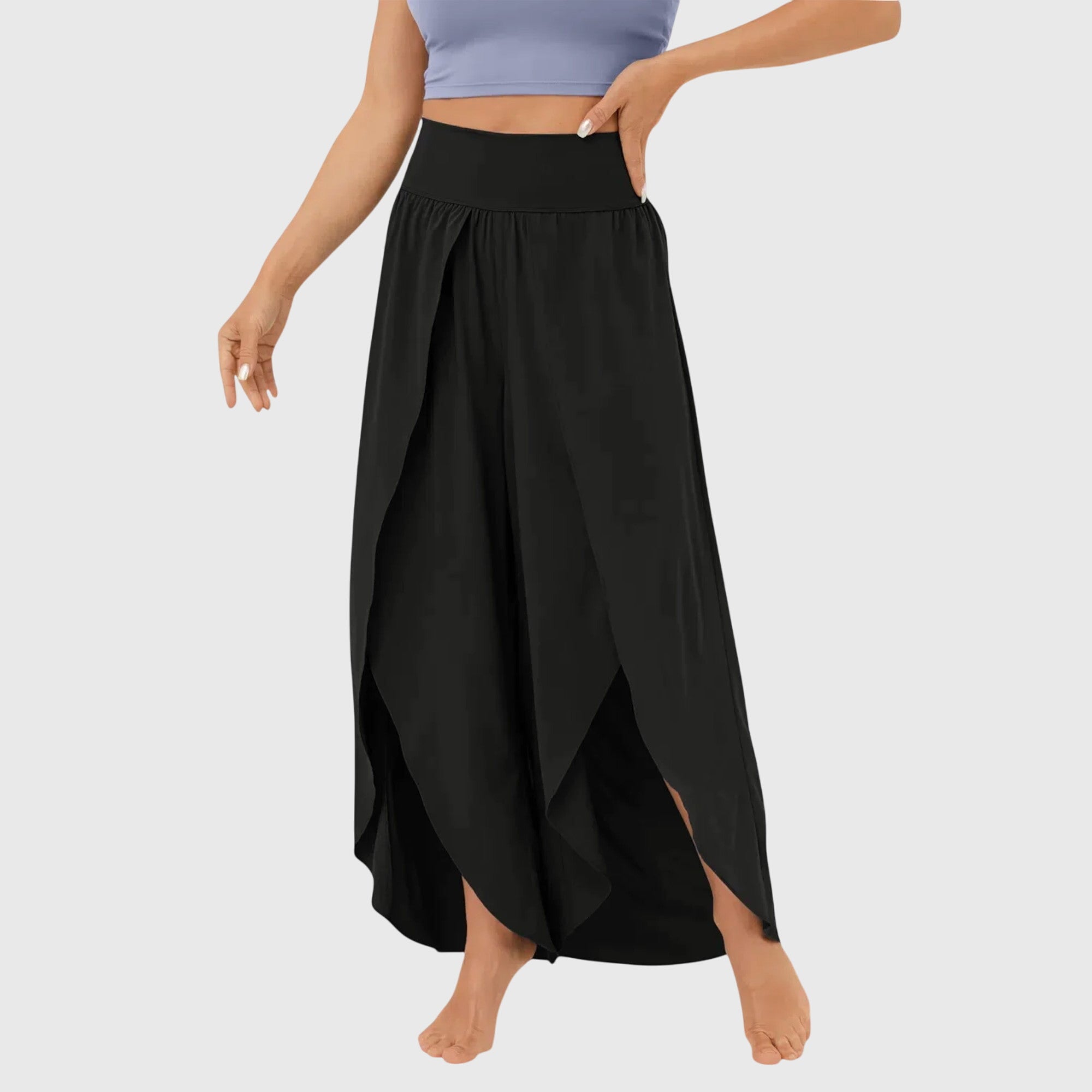 Pat | Women's Wide Leg Pants High Waist Split Hem  7