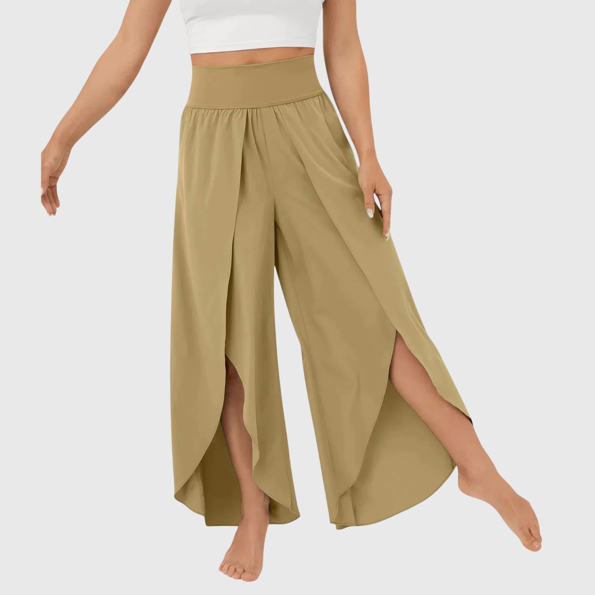Pat | Women's Wide Leg Pants High Waist Split Hem  8