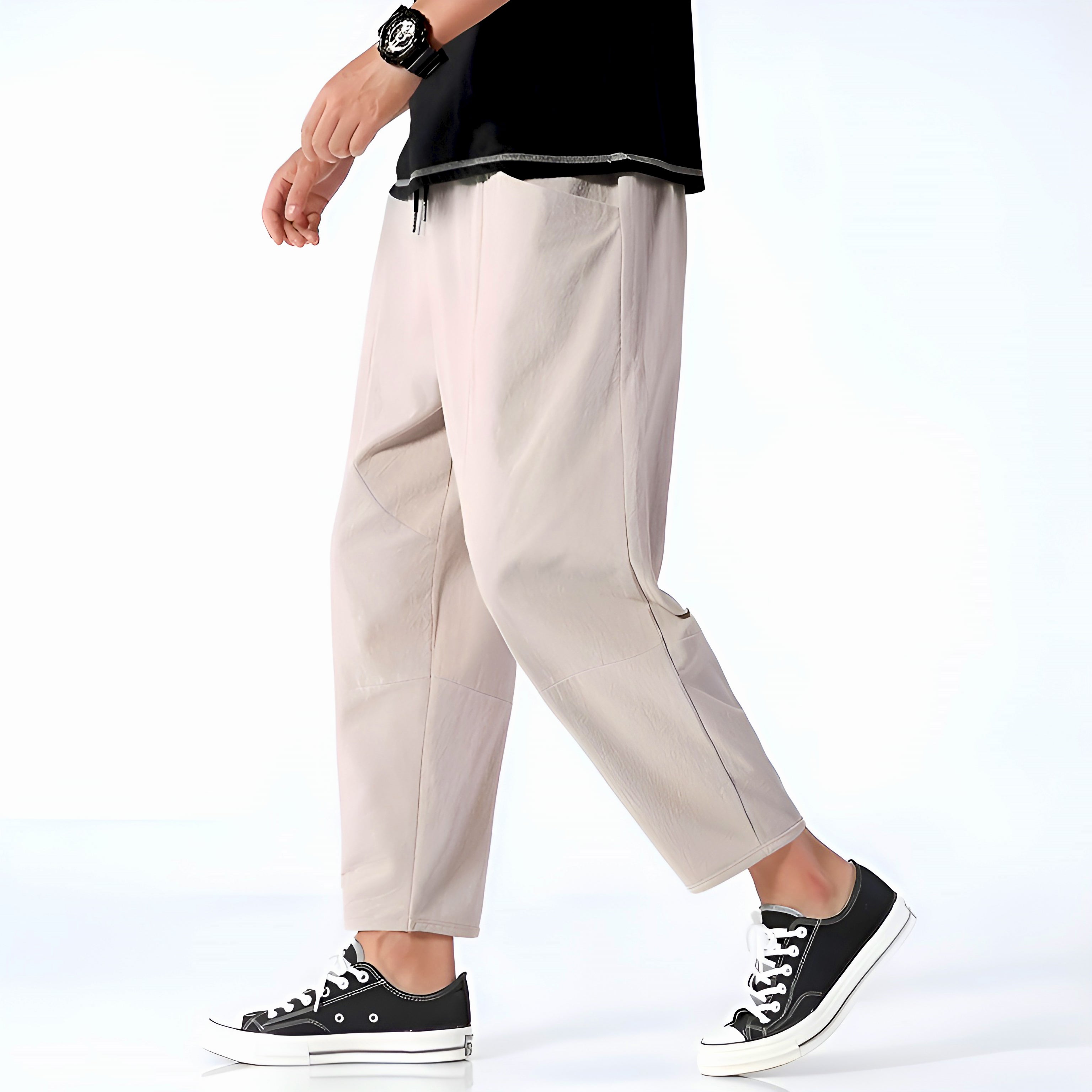Peter | Men's Cropped Tapered Pants Elasticated Drawstring Waist