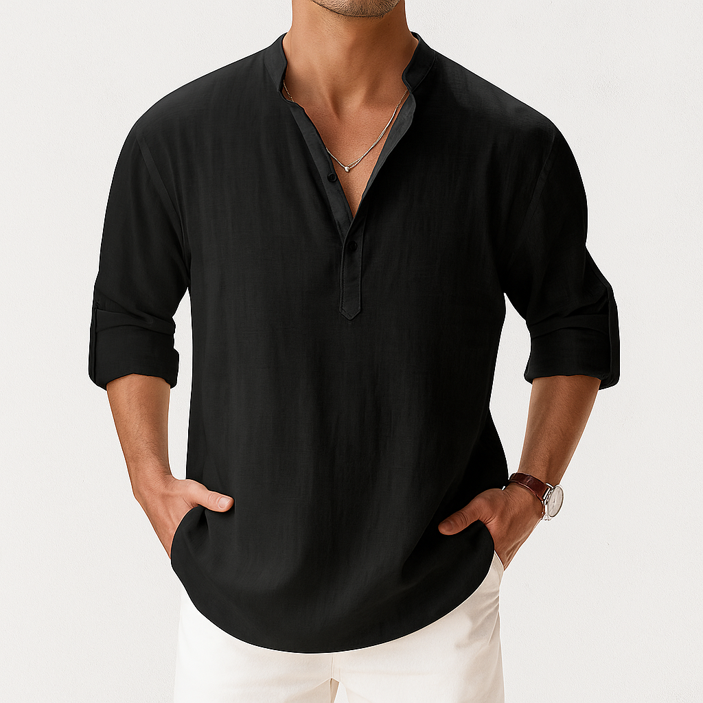 Porter | Men's Linen Popover Long Sleeve Shirt 1