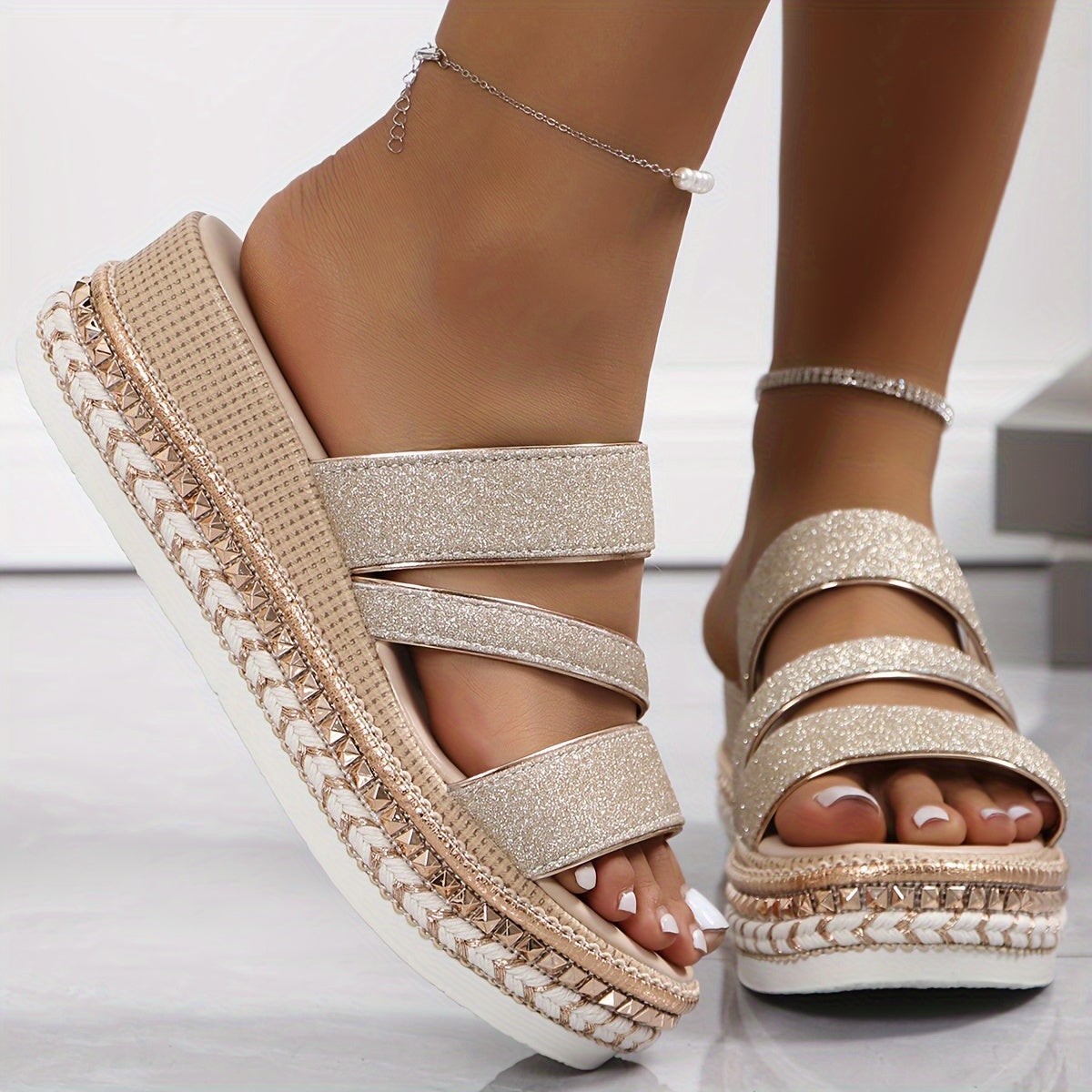 Reyna | Women's Orthopedic Strappy Platform Slide Sandals