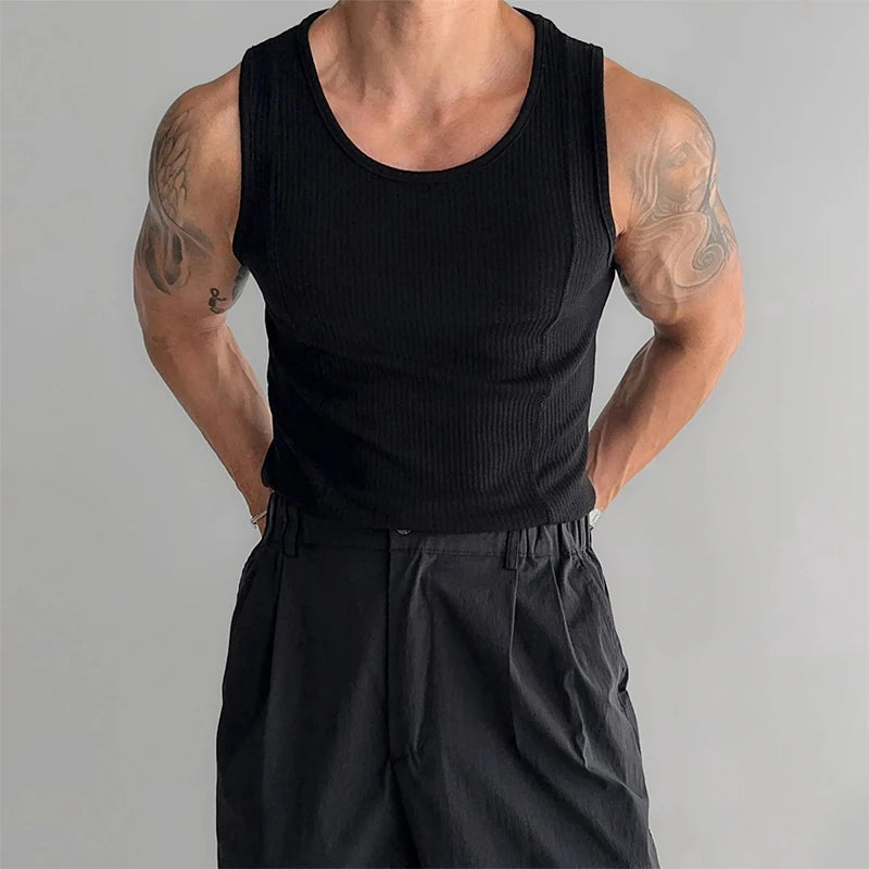 Ribbo | Slim-Fit Ribbed White Tank Top 0