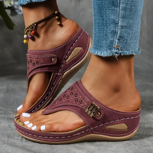 Sandra | Women's Wedge Toe Post Comfort Sandals 2