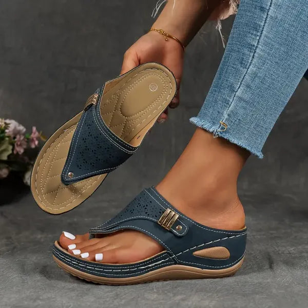 Sandra | Women's Wedge Toe Post Comfort Sandals 3