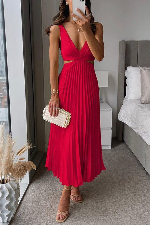 Sannea | Pleated Midi Wedding Guest Dress 1