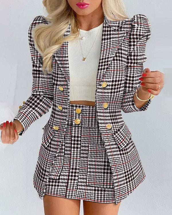 Scarlett | Women's Double Breasted Blazer Skirt Set 2