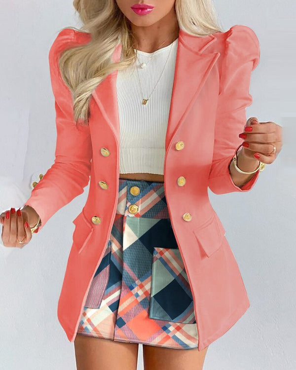 Scarlett | Women's Double Breasted Blazer Skirt Set 4