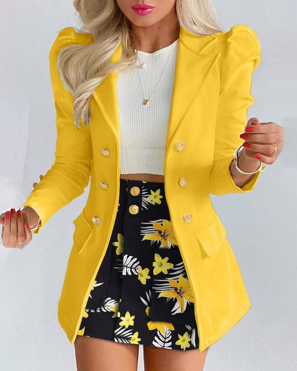 Scarlett | Women's Double Breasted Blazer Skirt Set 7