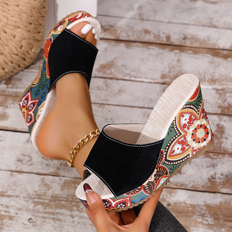 Sienna | Women's Floral Print Wedge Sandals
