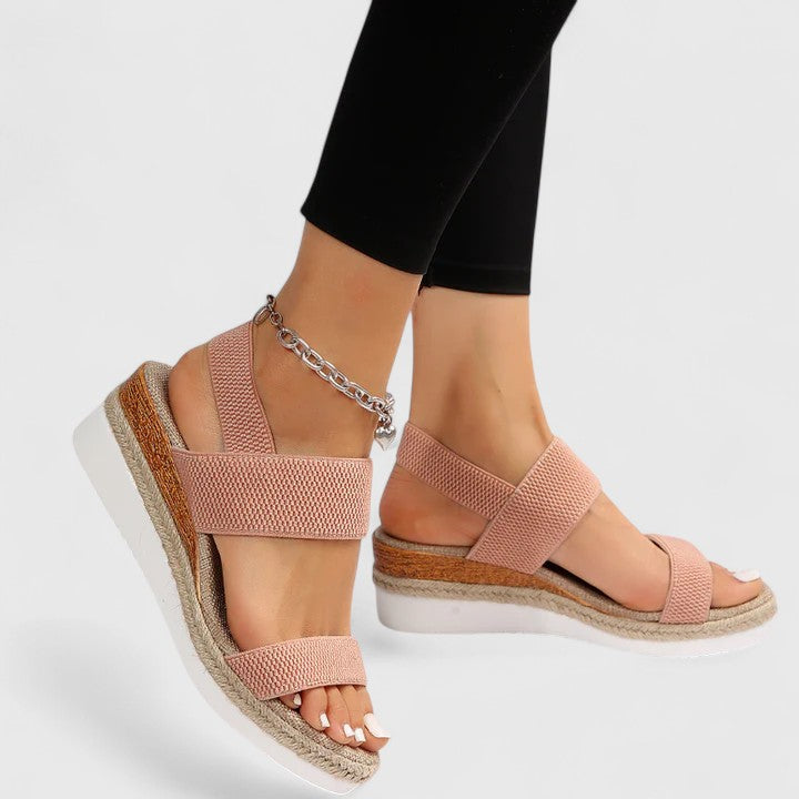 Sophia | Women's Wedge Sandals Elastic Strap Espadrille 6